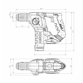 Metabo akumulatorski pneumatski čekić BH 18 LTX BL 16 SDS-plus Solo 600324850-7