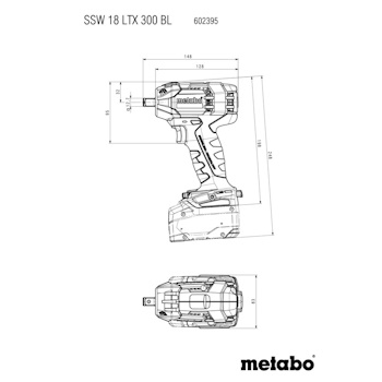 Metabo akumulatorski udarni odvrtač SSW 18 LTX 300 BL Solo 602395890-4