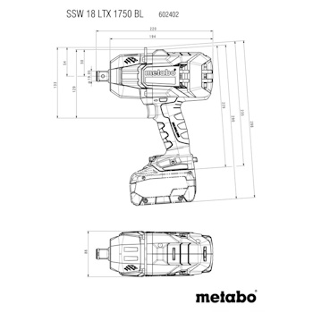 Metabo akumulatorski udarni odvrtač SSW 18 LTX 1750 BL Solo 602402850-6