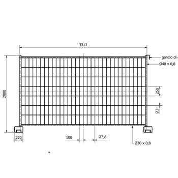 Građevinska mobilna ograda L 340x200 cm-2