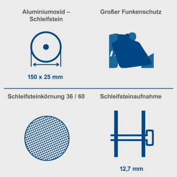 Scheppach stona kombinovana brusilica 370W BG150-7