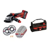 Einhell akumulatorska ugaona brusilica TE-AG 18/115 Li (1x4.0Ah) + 7-delni set 49712051 + torba 45/22 4530037