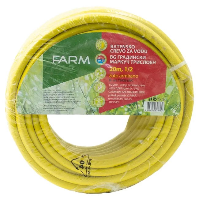 Farm crevo za vodu armirano 20m 1/2˝ max 27b T9926180C