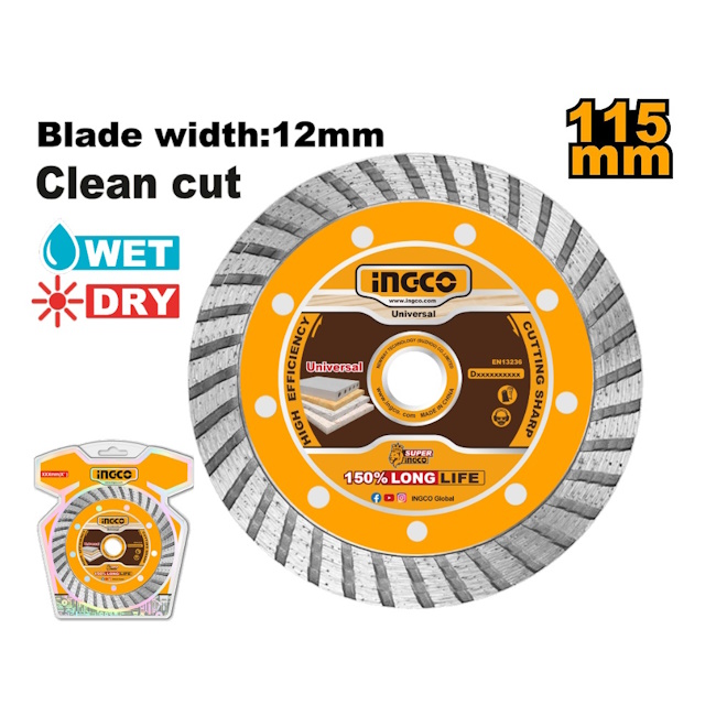 Ingco turbo dijamantski rezni disk 115mm DMD031151