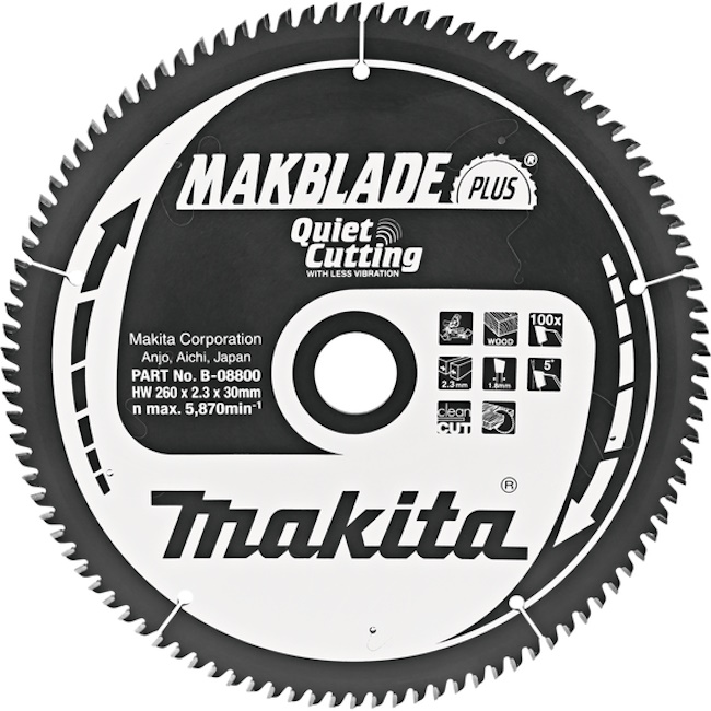 Makita list za testeru od tvrdog metala MAKBlade Plus 260mm B-08800