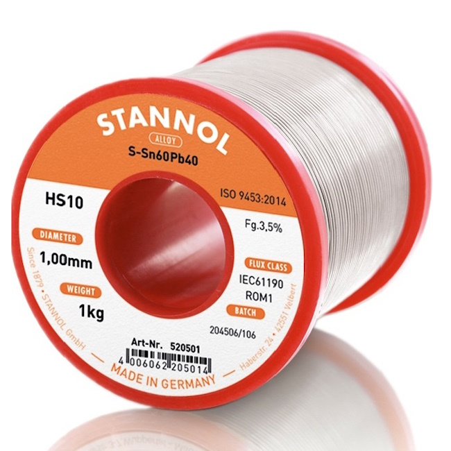 Stannol žica za lemljenje Tinol punjena ø1mm 1000g Sn60/Pb40